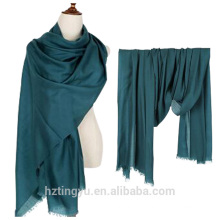 Texted Material 300s/g solid color winter 100% Wool scarf wool for women